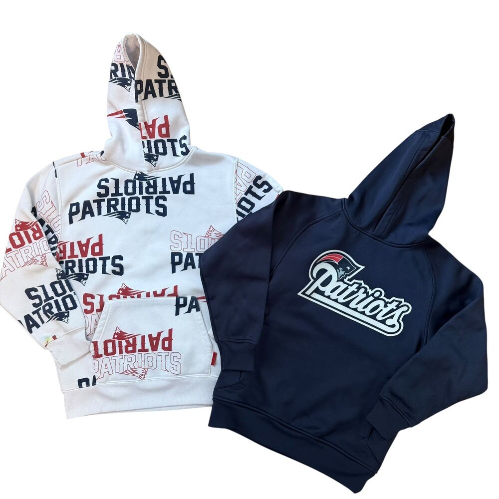 Patriots NFL Team Youth Red White Blue Hoodies Set of 2 Size L and M